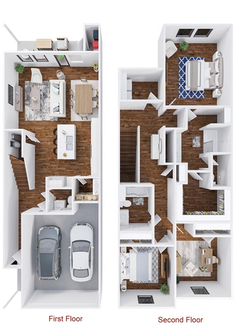 Floor plan for 2 beds, 2.5 baths, 1820 sqft